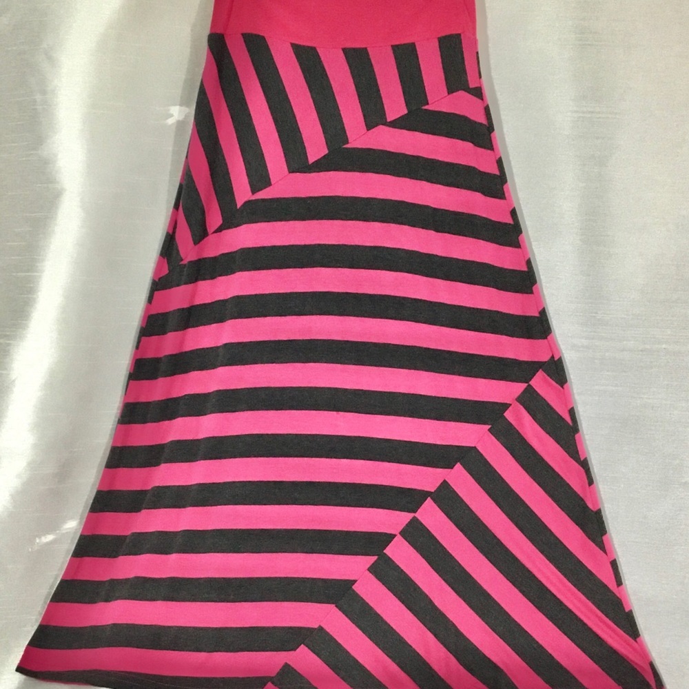 💎Miss Understood Pink & Gray Stripe Knit Skirt Med